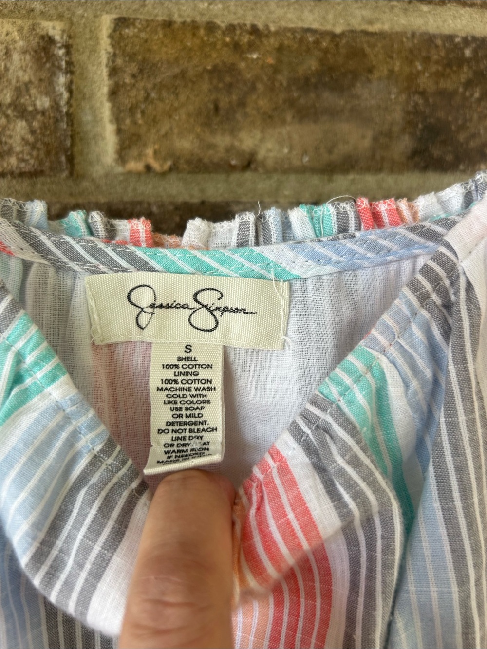 Jessica Simpson Pastel Multi-Color Striped Maxi Dress - Picture 3 of 3
